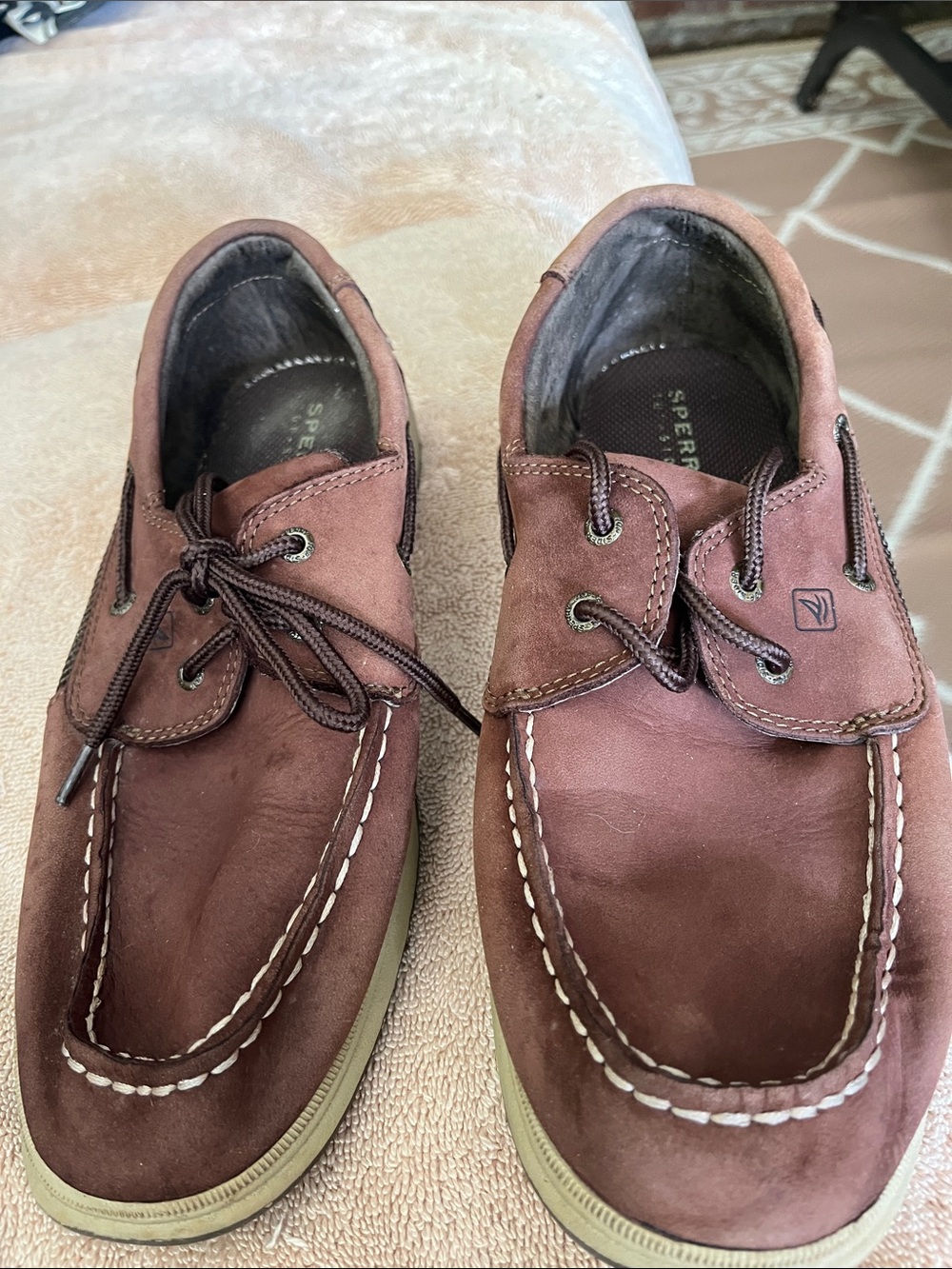 Like new, Sz. 7, Sperry boys Brown Leather Boat Shoes! Dressy/casual outfits!